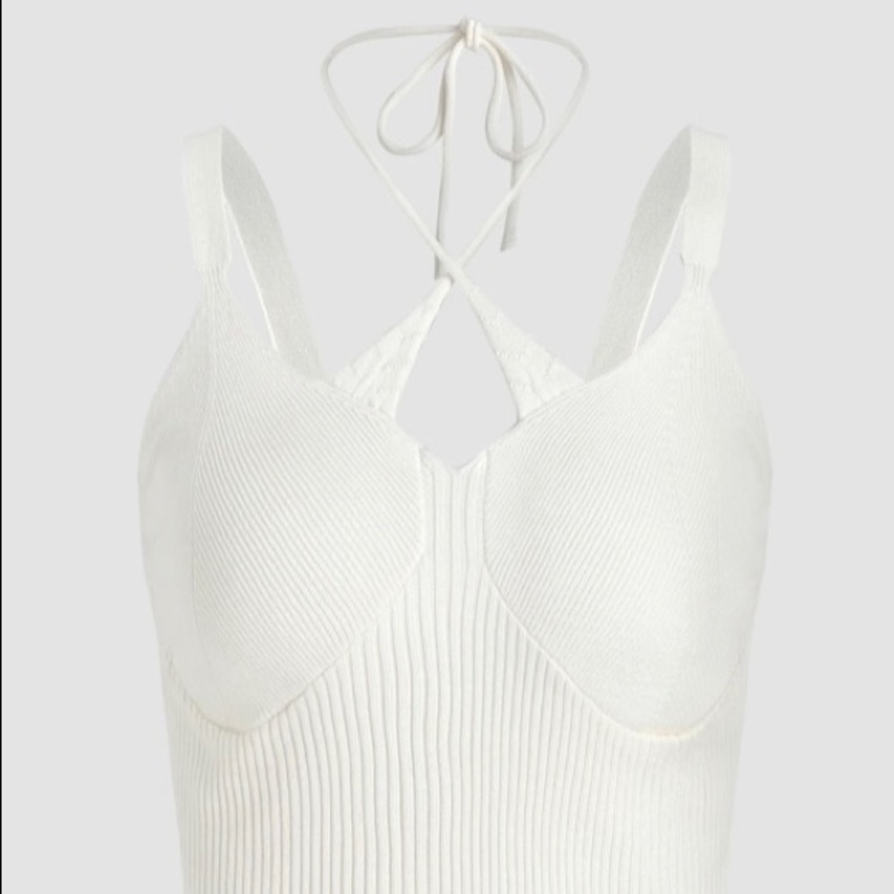 Solid tie back knitted tank top